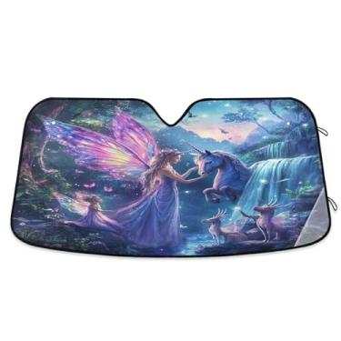 Imagem de Fairies Protetor solar mágico etéreo para blocos de para-brisa de carro raios UV SUV para-sol para para-brisas pequeno