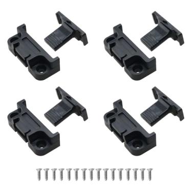 Imagem de HJGarden 4 peças conector de coluna romana tapume fecho removível conectores de liberação rápida conectando painel de parede clipe de fixação instalação rápida painel de móveis suporte de junção preto