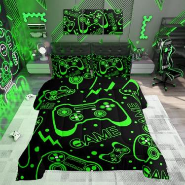 Imagem de Feelyou Jogo de cama casal, para crianças, adolescentes, videogame, controle de videogame, gamepad