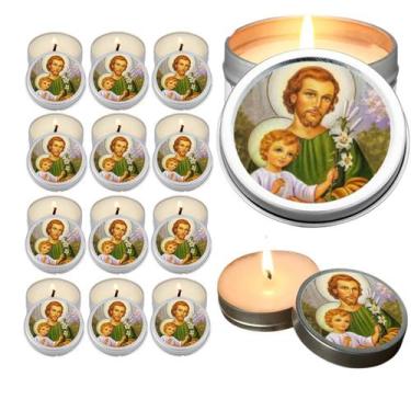 Imagem de 10 Velas Aromaticas Lembrancinhas São José na Latinha Decoração Casa C