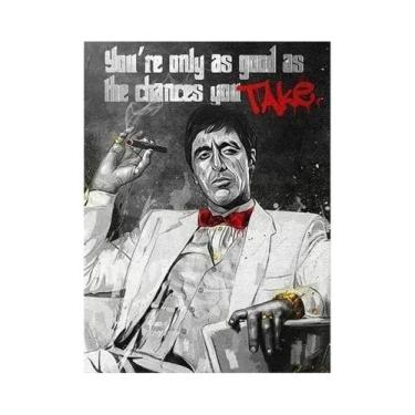 Imagem de Tony Montana Scarface Movie Poster Pintura Em Tela Arte De Parede Para