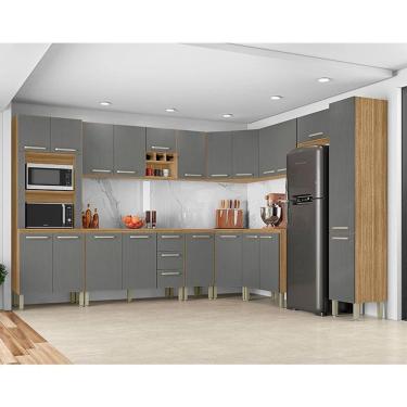 Imagem de Cozinha Modulada Ambiente Ametista Composição 1 Freijó Gris - Kits Paraná