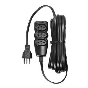 Imagem de Extensão Elétrica 3 Tomadas Pp Plano 3x0,75 10m Preta