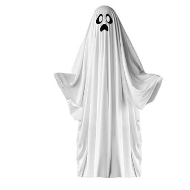 Imagem de Fantasia de Fantasma para Festa Halloween Tamanhos Adulto e Infantil Capa Capuz Cosplay Unissex (Infantil)