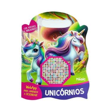 Imagem de Livro - Unicórnios com Desenhos Para Colorir e Adesivos Brilhantes