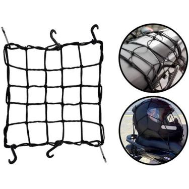 Imagem de Rede Elástica Tipo Aranha Para Amarração Bagagem Porta-Malas Moto Capa
