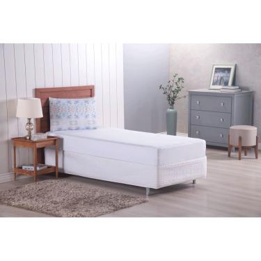 Imagem de Jogo de Lençol 2 Peças Cama Solteiro Modern Simples Percal 300 Fios com Elástico