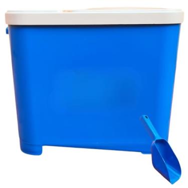 Imagem de Porta Ração de 15 Kg Para Cachorros e Gatos Com Pá Dosadora Container para racao (AZUL)