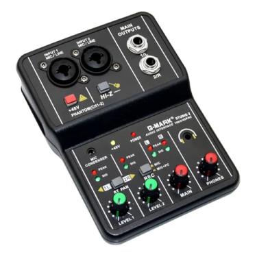 Imagem de Q-12 Interface de audio,placa de som profissional de canal USB 2.0 DC 5V de alta velocidade, função de monitor para estúdio/gravação musical/jogos/Equipamentos para Gravação Musical