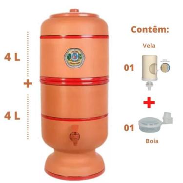 Imagem de Filtro de Barro para Água 4 Litros 1 Vela - Oasis