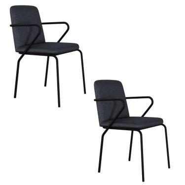 Imagem de Cadeira Fixa Estofada C/Braços Bloom C/02 un.