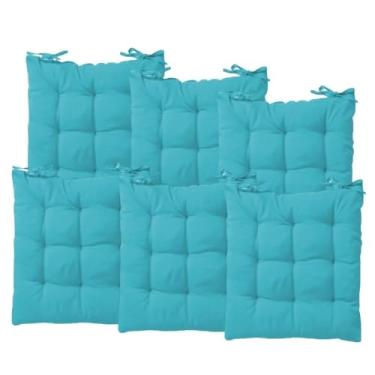 Imagem de Kit 6 Almofadas Design Moderno Assento Decorativo 40x40 Confortável (AZUL TURQUESA)
