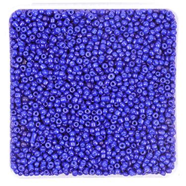 Imagem de Miçangas de semente de 3 mm branco opaco cerca de 5000 peças/150 gramas 8/0 pequenas contas de artesanato para pulseiras faça você mesmo colares artesanato suprimentos de fabricação de joias (azul royal, 3 mm)