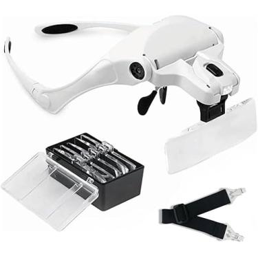 Imagem de Reparo montado na cabeça com luzes LED Extensões de cílios postiços Lupa de óculos