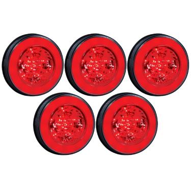 Imagem de 5 Lanterna Traseira Vermelho Halo Light Led 24v Freio