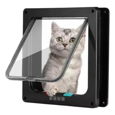 Imagem de Porta Portinha Passagem 27,5 X 24,5 Grande Pet Gato Cachorro Cor Preto