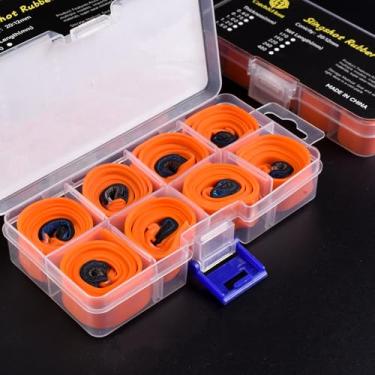 Imagem de Conjunto de 8 peças de estilingue profissional estilingue de couro plano de alta precisão arco rápido especial para caça ao ar livre catapulta (1,2 mm)