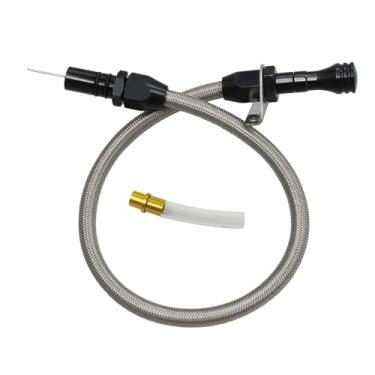 Imagem de MotiveTech Vareta de nível de fluido de transmissão em tubo de aço inoxidável flexível e fácil de instalar para 700R4, Preto