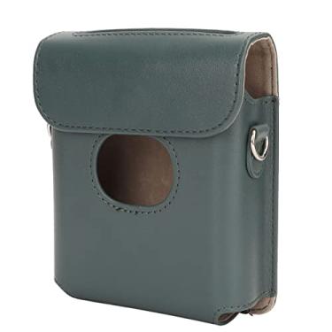 Imagem de Generic Bolsa de Câmera, Câmera de Couro Anti -queda Protetora de Couro de Transporte Clássico Retro Toque Confortável Com Alça de Ombro para Link Square (Verde escuro)