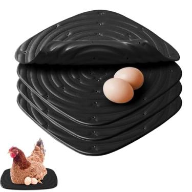 Imagem de Tyasoleil 4 peças de almofadas de caixa de ninho de galinha, almofadas laváveis para forro de caixa de ninho de galinheiro (preto)
