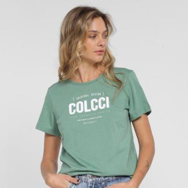 Imagem de Camiseta Colcci Logo Feminina, Verde, GG