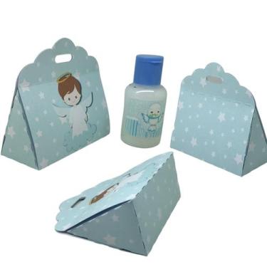 Imagem de 10 Lembrancinha De Batizado Caixinha Com Hidratante Azul - Kibunitinho