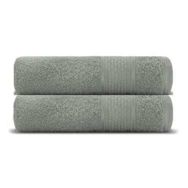 Imagem de Kit 2 Toalha De Rosto Extra Macia Algodão 45cmx68cm Appel, Cinza Amian
