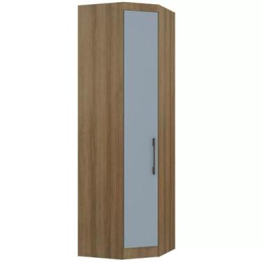 Imagem de Guarda-roupa Canto Oblíquo Modulado 1 Porta Paris Luciane, Avelã/Grey 