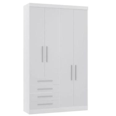Imagem de Guarda-roupa Modulado 134,5cm 4 Portas 4 Gavetas Alpes Luciane, Branco