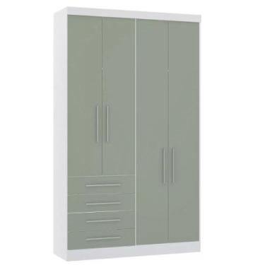Imagem de Guarda-roupa Modulado 134,5cm 4 Portas 4 Gavetas Alpes Luciane, Branco