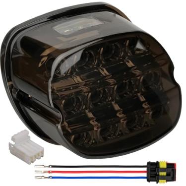 Imagem de VG MOTO Luz traseira de LED fumado para motocicleta, luz traseira de freio de substituição para Harley Dyna Touring Softail Sportster Road King Electra Glide Street Glide