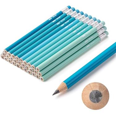 Imagem de Mr. Pen - Lápis jumbo, lápis 30, lápis pré-escolares, lápis grande, barris coloridos e núcleos pretos de grafite 2 HB, grafite liso, topo de borracha sem látex com virola de metal