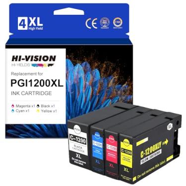 Imagem de HI-VISION HI-YIELDS Cartucho de tinta de substituição compatível para Canon PGI-1200XL PGI-1200 XL para uso com impressora Maxify MB2720 MB2320 MB2120 MB2350 MB2050 MB2020 (preto, ciano, magenta,