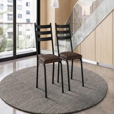 Imagem de Conjunto com 2 Cadeiras para Cozinha Europa Preto/Cacau