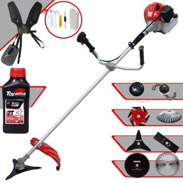 Imagem de Roçadeira Completa Anmax CG430P-TB À Gasolina 2T 43cc 2HP Alta Rotação Ideal Para Todos os Tipos de Trabalhos Com 8 Opções de Cortes + ÓLEO TOYAMA