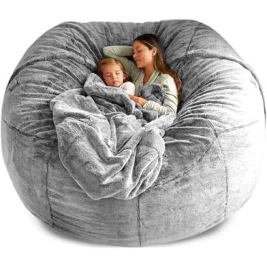 Imagem de Durável Confortável Saco De Feijão Cadeira Dropshiping Pele Macia Saco De Feijão Capa De Sofá, Sala De Estar Móveis Festa Lazer Gigante Grande Redondo Macio Macio Almofada Falsa