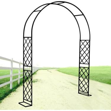 Imagem de Arco De Treliça De Mandril De Jardim Resistente Para Planta Trepadeira Rose Flowers Arco Pergola Suporte Rack Estrutura De Aço 140x230cm 180x230cm 200x230cm, Black, 330cm x 250cm