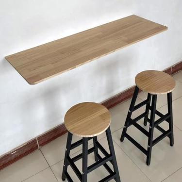 Imagem de Mesa De Bar De Café Da Manhã Montada Na Parede Para Pequeno, Para Mesa De Bar De Café Da Manhã De Cozinha, Mesa De Jantar De Folha De Gota De Espaço Pequeno, Traba, 100x40(39.4x15.7in)