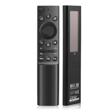 Imagem de Controle remoto de voz solar BN59-01357A compatível com controle remoto Samsung com 3 aplicativos e carregamento solar para Samsung Smart TVs, quadro Neo LED, Smart 4K 8K Ultra HD, VG-TM2180ES/ZA