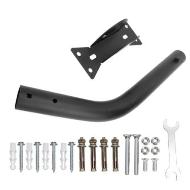 Imagem de Antena Mount Polo Aço inoxidável Ajuste ajustável Pesado Suporte de montagem de antena de TV externa para instalação de telhado de beira -mar para parede (Curvado)