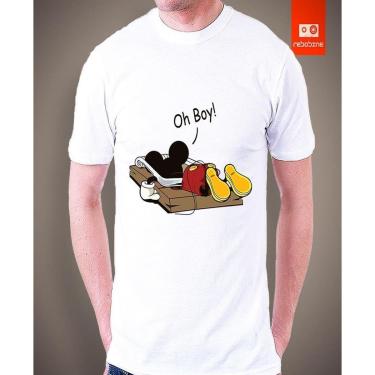 Imagem de Camiseta Mickey Oh No Camisa Divertida 100% Algodão-Masculino