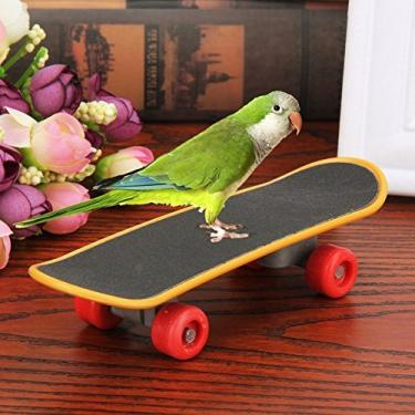 Imagem de Pássaro papagaio inteligência brinquedos treinamento skate suporte poleiro para periquito periquito calopsitas Lovebird brinquedo engraçado talbe