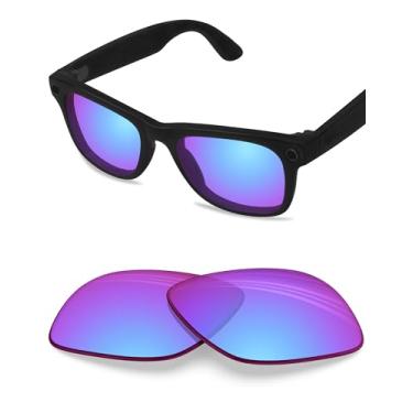 Imagem de BLAZERBUCK Lentes de reposição polarizadas anti-sal para óculos de sol RayBan Meta Wayfarer RW4006 50 mm, Rose Trail - Polarizado, 0