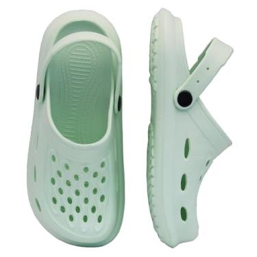 Imagem de Tamancos de jardim para mulheres e homens, sandálias sem cadarço, chinelos clássicos, uso casual, antiderrapante, almofada de ar, sola grossa, sapatos deslizantes, Verde menta, 6 Women/4 Men