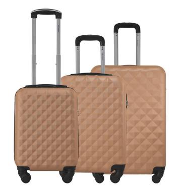 Imagem de Kit Conjunto 3 Malas Rígidas 360° Mala PP 8kg Mala de bordo 10kg e Média 23kg Gladiador D1PM