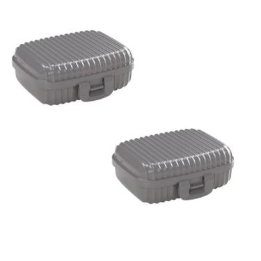 Imagem de Kit 2 Saboneteiras Multiuso Com Trava Moderna Plasútil Porta Sabonetes Objetos(2 CINZA)