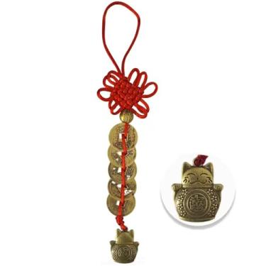 Imagem de Pingente Para Retrovisor de Carro, Gato da Sorte Japonês, Pingente de Carro Maneki Neko. Gato da Sorte Japonês é Um Símbolo de Boas-vindas, Boa Sorte e Riqueza na Cultura Japonesa.