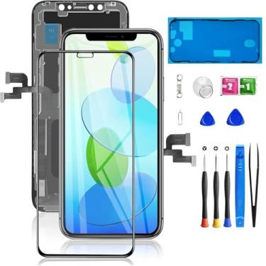 Imagem de Mobkitfp para Substituição de Tela do Iphone X de 5,8", Display Digitalizador Lcd Frontal para Iphone 10/X com Toque 3D e Identificação Facial para A1865, A1901, A1902 com Adesivo À Prova D'Água + Vid