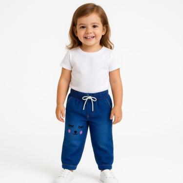 Imagem de Calça Jogger Feminina Infantil Jeans Moda Blogueira Calça Jeans Bebê M