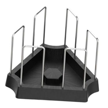 Imagem de IEUDNS Prato de alimentação para tartarugas, prato de água com base pesada, tigela de comida para aquário pequeno, bandeja para beber, para animais de, Preto